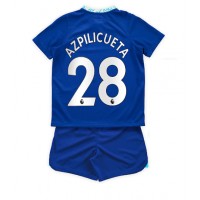 Chelsea Cesar Azpilicueta #28 Fußballbekleidung Heimtrikot Kinder 2022-23 Kurzarm (+ kurze hosen)